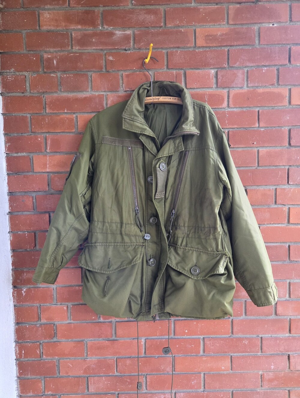 Vintage Canadian Army MK II Combat Field Jacket OG-107 Green Distressed Size Med